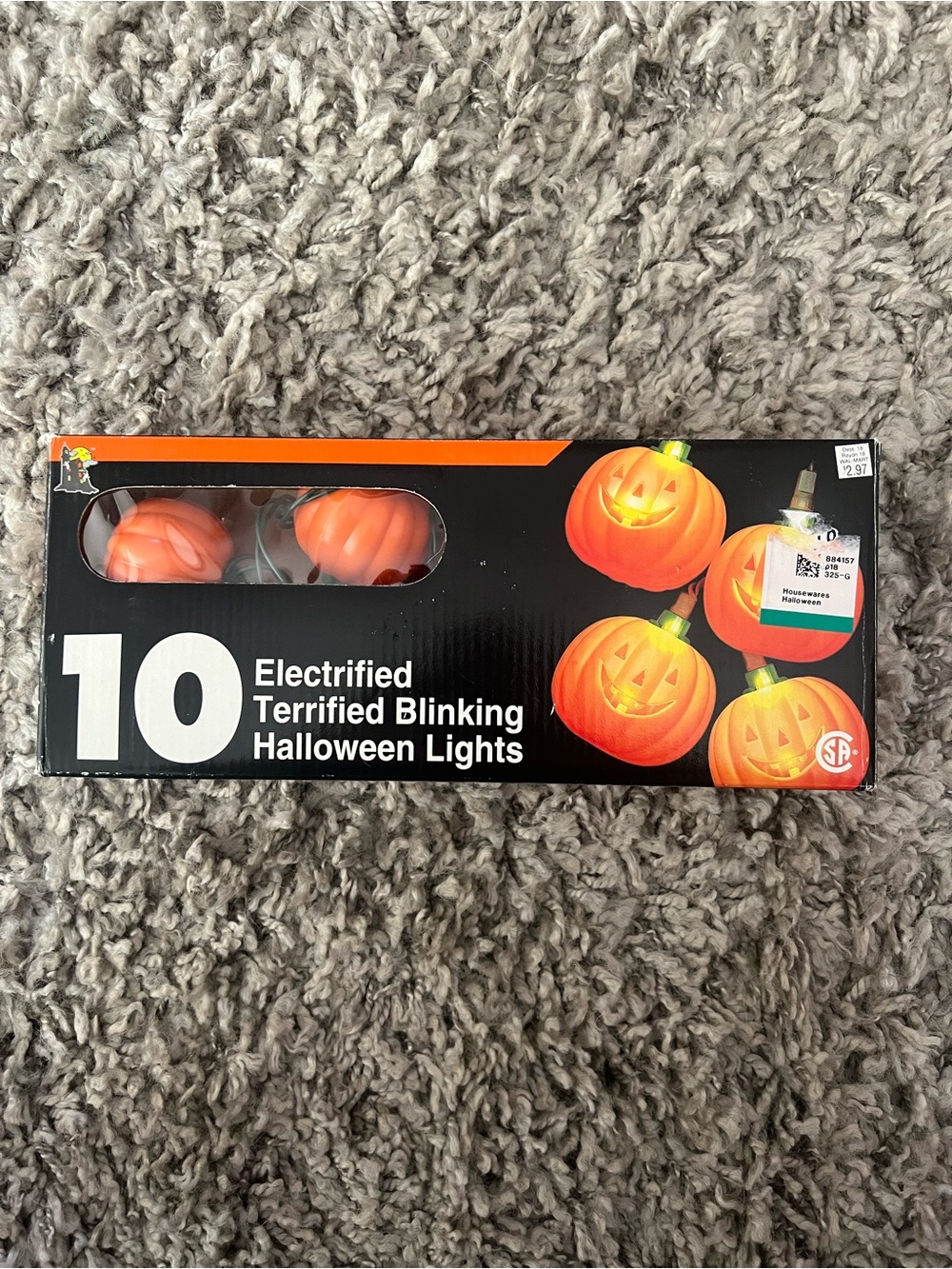 Vintage Halloween Jack-O'-Lantern Blinking Lights - Orange